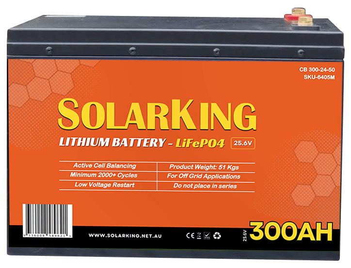 25.6V SolarKing Lithium Iron Metal Case CB-300-24-50